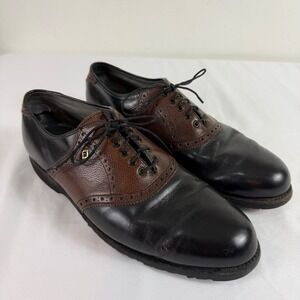 Footjoy Classics Spikeless Leather Teaching Golf Shoe Black Brown Saddle size 11